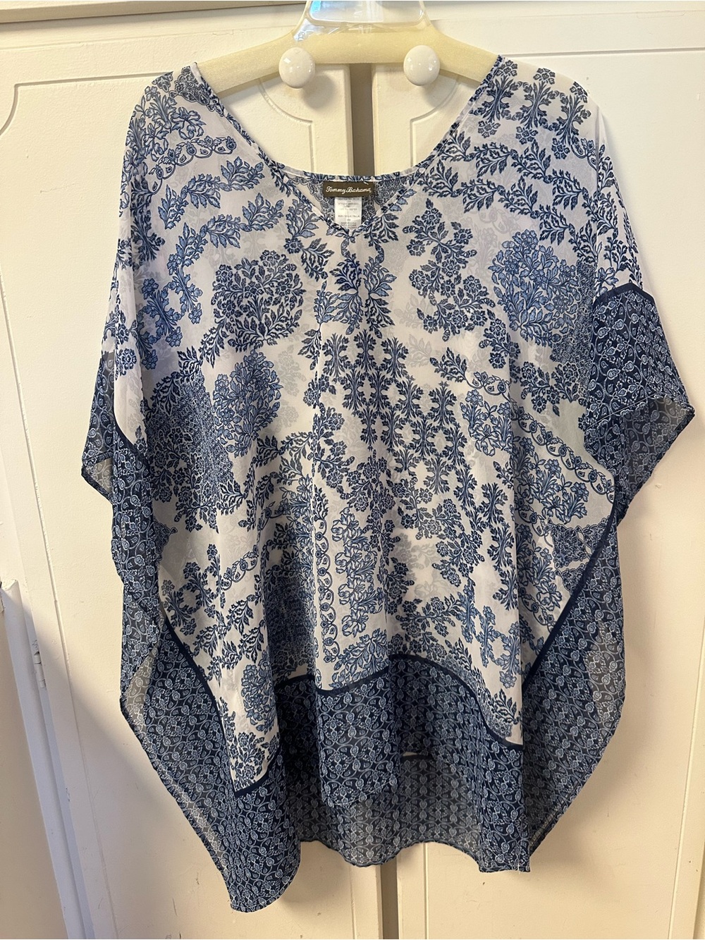 Tommy Bahama Blue and White Floral Print Tunic